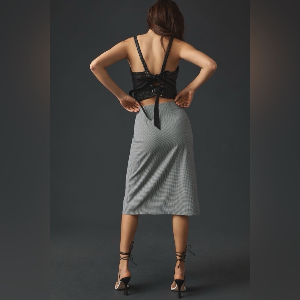 Anthropologie X Mare Mare Asymmetrical Button-down Midi Skirt Side Slit Size XS - Picture 3 of 10